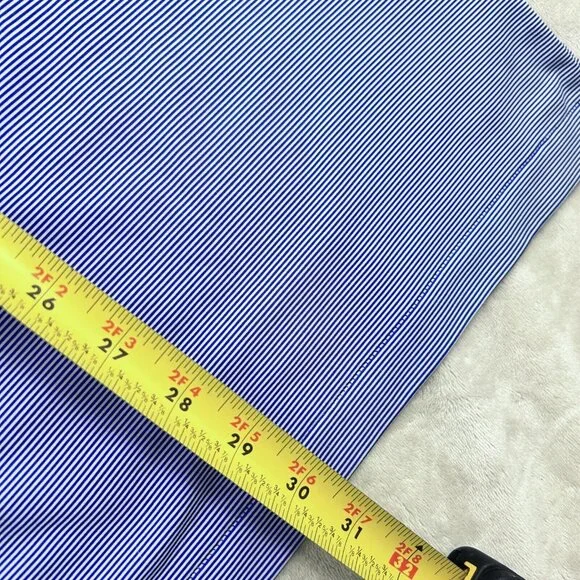 Peter Millar Summer Comfort Mens Medium Striped Polo Blue White Breathable - Picture 10 of 11